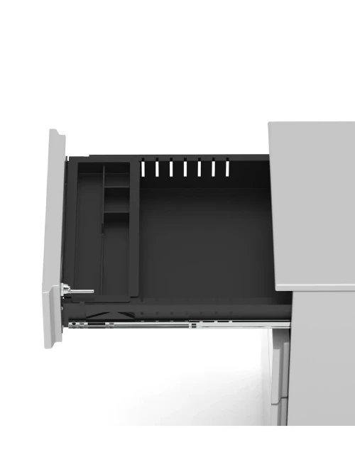 Office Storage 3 Drawer Base Mobile Steel Pedestal Silver BMSP3DSLV - enlarged view