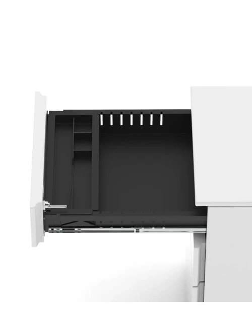 Office Storage 3 Drawer Base Mobile Steel Pedestal White BMSP3DWHT - enlarged view