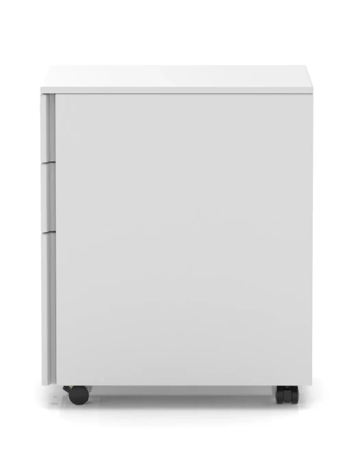 Office Storage 3 Drawer Base Mobile Steel Pedestal White BMSP3DWHT - enlarged view