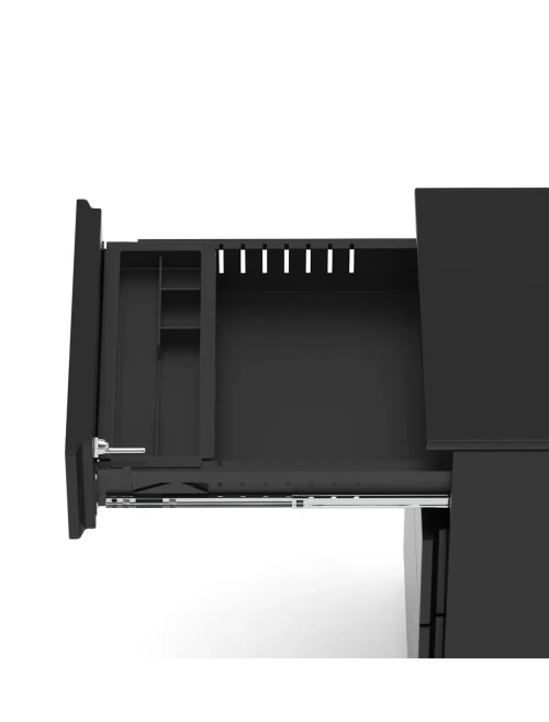 Office Storage 3 Drawer Base Mobile Steel Pedestal Black BMSP3DBLK - enlarged view