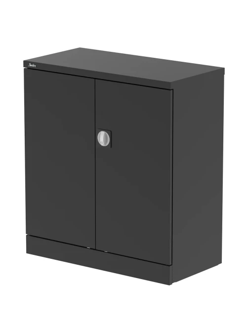 Office Storage Qube 2 Door Metal Office Cupboard Black 1020mm QC1BLK - enlarged view