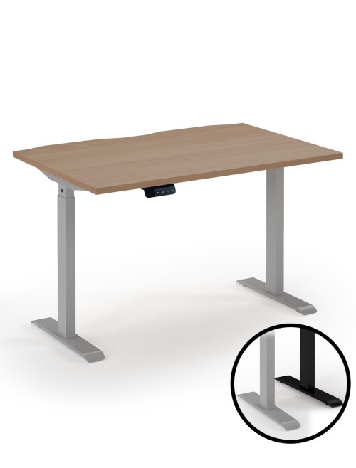 Standing Desk Beech Elev8 Economy Height Adjustable Desk 1200mm EVE-1200-S-B