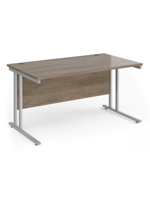 Nebraska Oak Office Desk Maestro 25 Straight Desk Cantilever 1400mm x 800mm MC14SNO