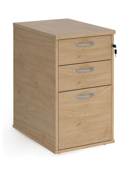Right Ergo Kendal Oak Office Desk 1600mm Wide Maestro 25 and Desk High Pedestal EBS16RKO by Dams - enlarged view