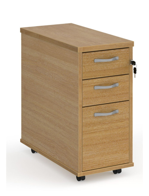 Slim Line Oak Mobile Pedestal 3 drawer TNMPO