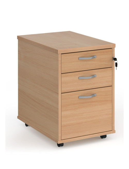 Office Pedestal 3 Drawer Tall Mobile Pedestal Beech TMPB by Dams