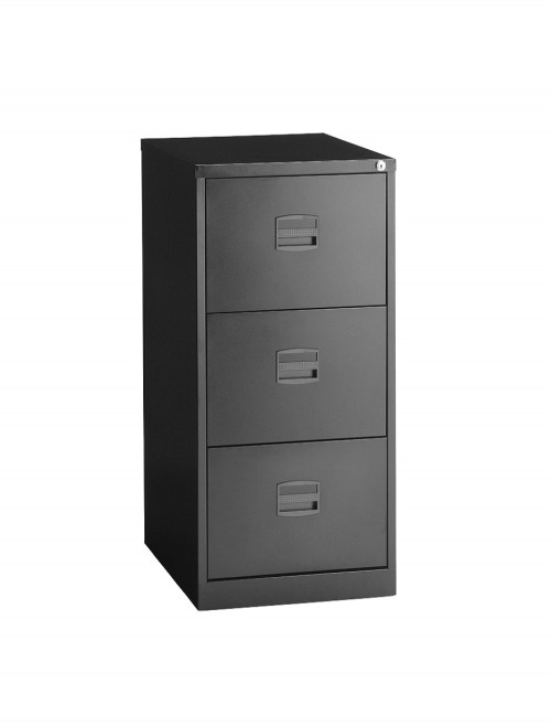 3 Drawer Economy Contract Black Metal Filing Cabinet DCF3K