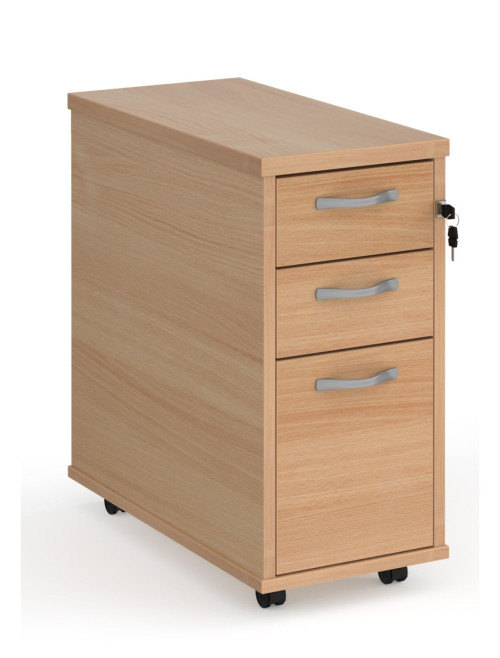 Slim Line Beech Mobile Pedestal 3 drawer TNMPB