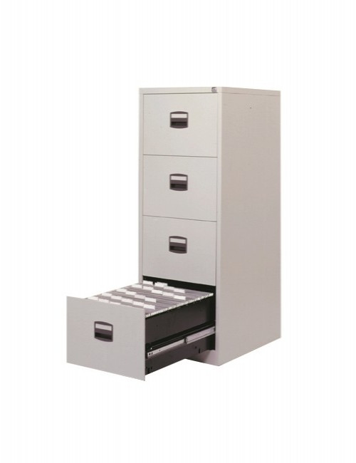 4 Drawer Economy Contract Grey Metal Filing Cabinet DCF4G - enlarged view