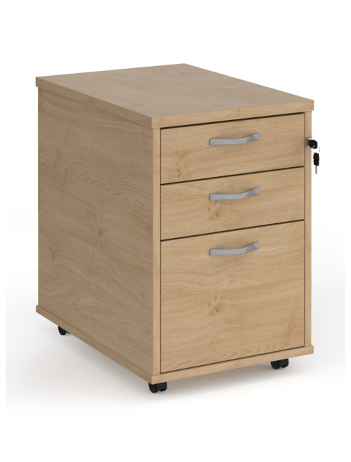 Office Pedestal 3 Drawer Tall Mobile Pedestal Kendal Oak TMPKO by Dams