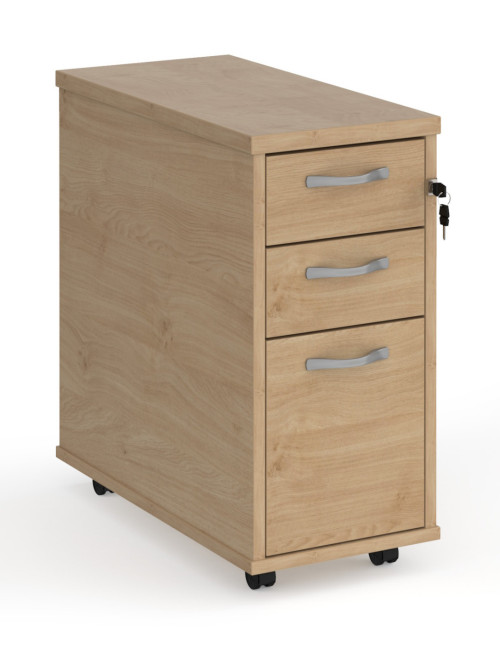 Slim Line Kendal Oak Mobile Pedestal 3 drawer TNMPKO