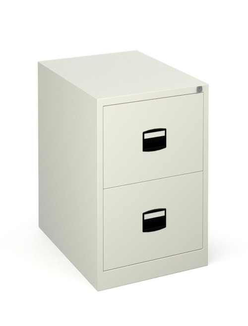 2 Drawer Economy White Contract Metal Filing Cabinet DCF2WH