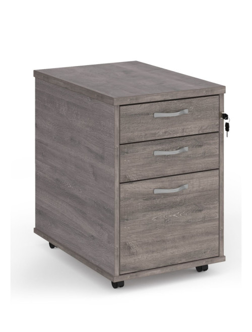 Office Pedestal 3 Drawer Tall Mobile Pedestal Grey Oak TMPGO by Dams
