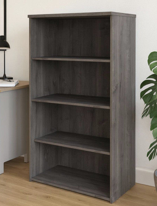 Office Bookcase 1440mm High Grey Oak Bookcase with 3 Shelves R1440GO
