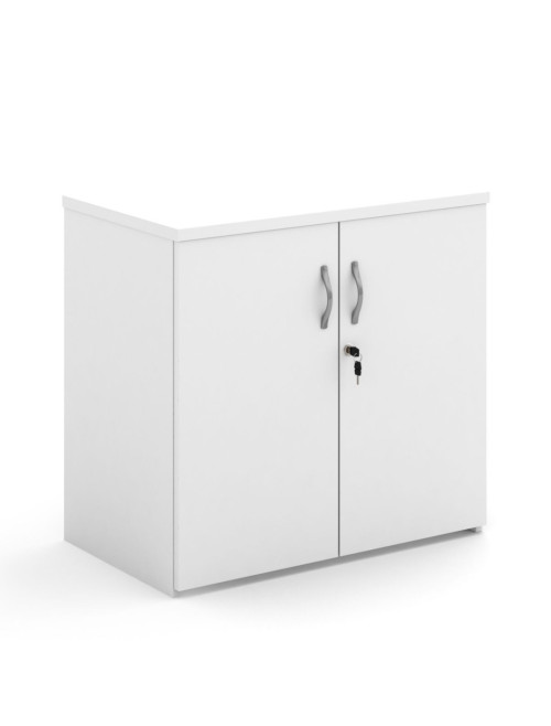 Low White Office Cupboard 740mm High Storage Cupboard R740DWH