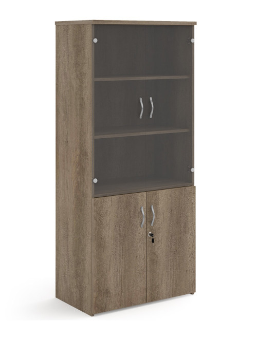 1790mm High Nebraska Oak Combination Unit R1790COMNO with Upper Glass Doors