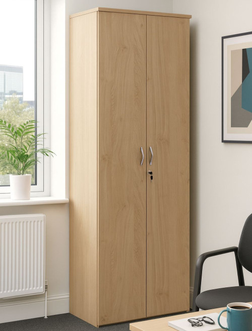 Tall Kendall Oak Office Cupboard 2140mm High Storage Cupboard R2140DKO