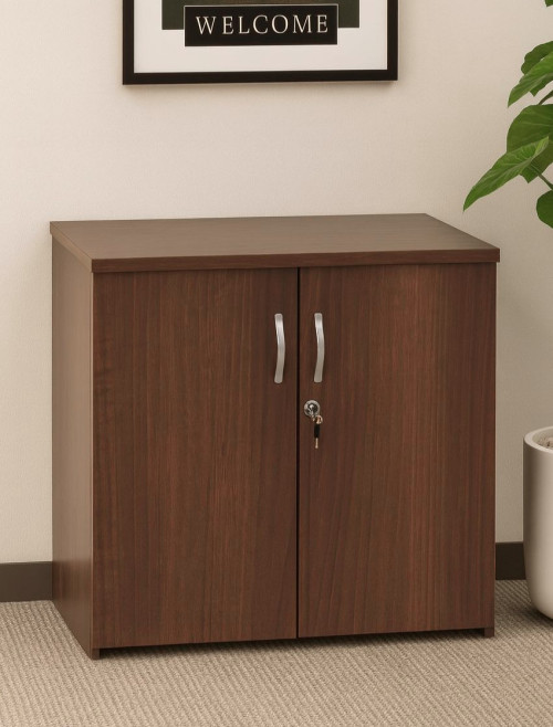Low Walnut Office Cupboard 740mm High Storage Cupboard R740DW