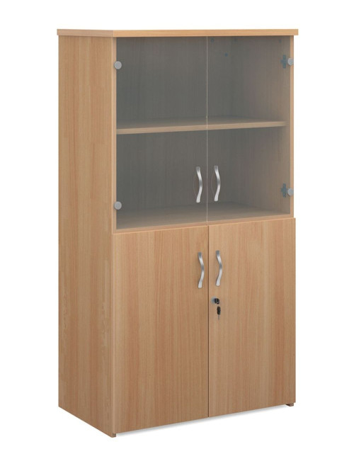 1440mm High Beech Combination Unit R1440COMB with Upper Glass Doors