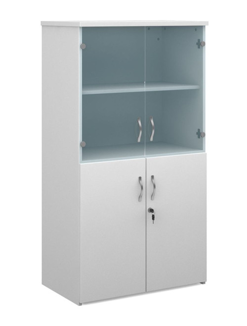 1440mm High White Combination Unit R1440COMWH with Upper Glass Doors