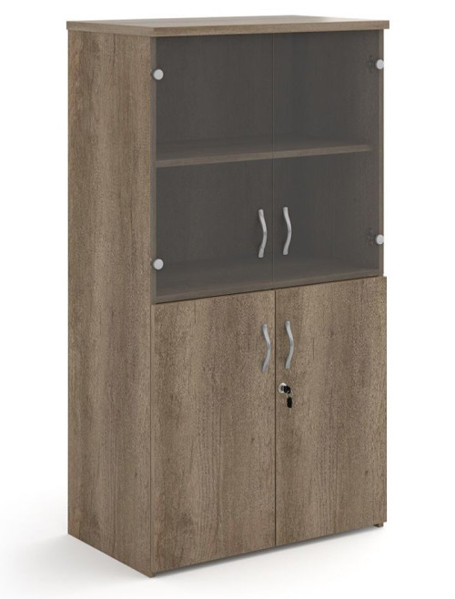 1440mm High Nebraska Oak Combination Unit R1440COMNO with Upper Glass Doors