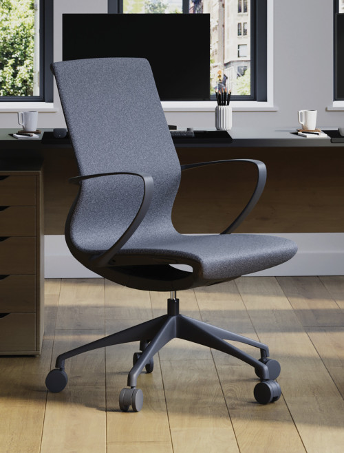 Fabric Office Chair Black Aeros Medium Back Task Chair BCF/U370/BK by Eliza Tinsley Nautilus