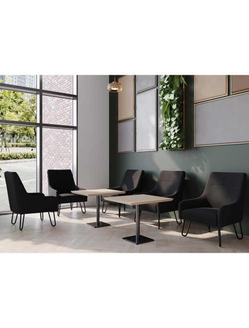 Accent Chair Oslo Black Fabric Reception Chair BCF/F272/BK - enlarged view