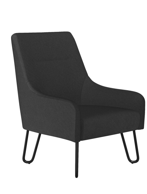 Accent Chair Oslo Black Fabric Reception Chair BCF/F272/BK - enlarged view