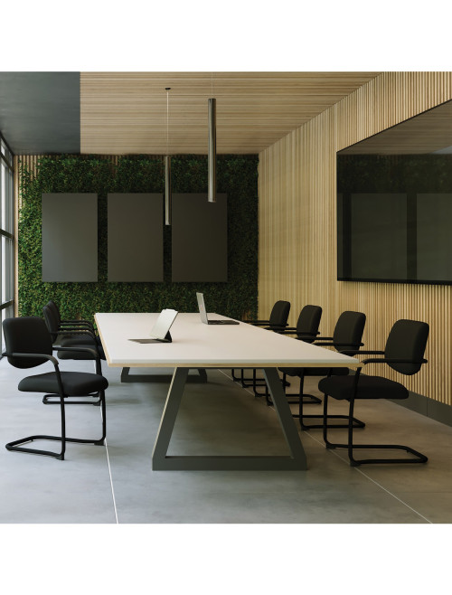 Stacking Chair Aria Lightweight Black Boardroom Chair BCF/D336V/BK - enlarged view