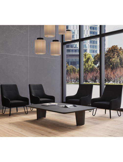 Accent Chair Oslo Black Fabric Reception Chair BCF/F272/BK - enlarged view