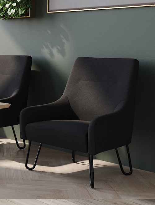 Accent Chair Oslo Black Fabric Reception Chair BCF/F272/BK