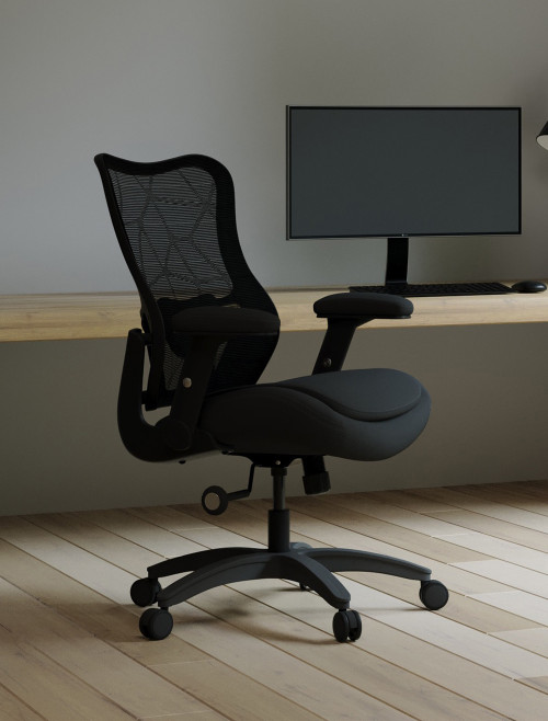 Office Chair Sora 24hr 31 Stone Mesh Bariatric Chair BCM/L420/BK - enlarged view