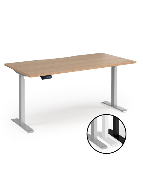 Sit Stand Desk Beech Elev8 Contract Height Adjustable Desk 1600mm EVC-1600-S-B