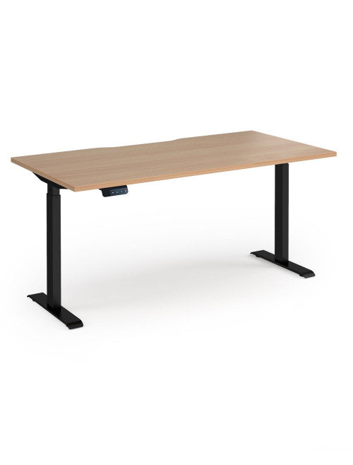 Sit Stand Desk Beech Elev8 Contract Height Adjustable Desk 1600mm EVC-1600-S-B - enlarged view
