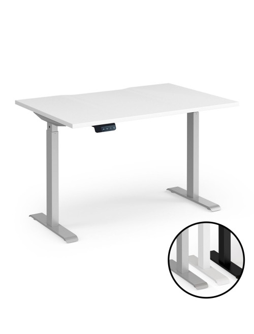 Sit Stand Desk White Elev8 Contract Height Adjustable Desk 1200mm EVC-1200-S-WH
