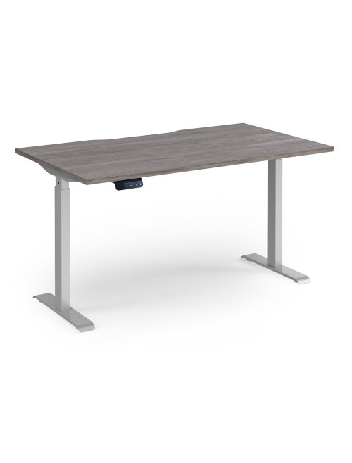 Sit Stand Desk Grey Oak Elev8 Contract Height Adjustable Desk 1400mm EVC-1400-S-GO - enlarged view