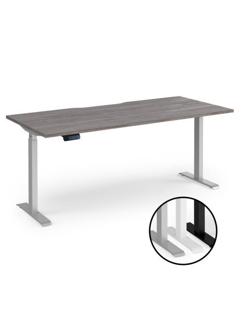 Sit Stand Desk Grey Oak Elev8 Contract Height Adjustable Desk 1800mm EVC-1800-S-GO