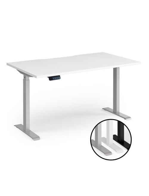 Sit Stand Desk White Elev8 Contract Height Adjustable Desk 1400mm EVC-1400-S-WH