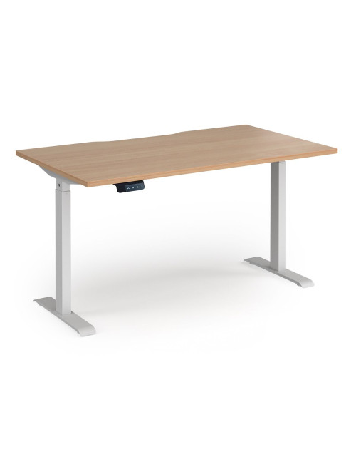 Sit Stand Desk Beech Elev8 Contract Height Adjustable Desk 1400mm EVC-1400-S-B - enlarged view