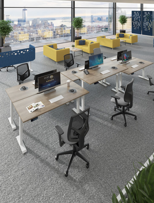 Sit Stand Desk White Elev8 Contract Height Adjustable Desk 1800mm EVC-1800-S-WH - enlarged view