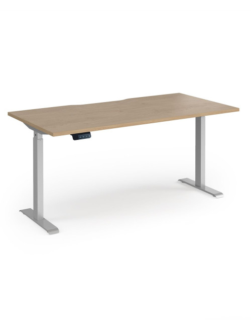 Sit Stand Desk Kendal Oak Elev8 Contract Height Adjustable Desk 1600mm EVC-1600-S-KO - enlarged view