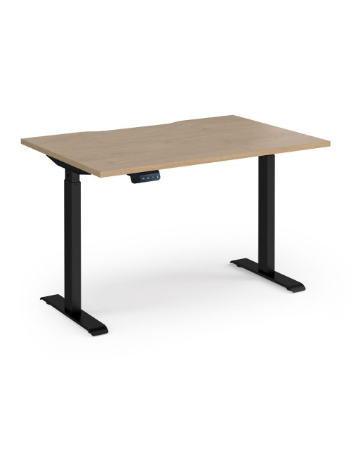 Sit Stand Desk Kendal Oak Elev8 Contract Height Adjustable Desk 1200mm EVC-1200-S-KO - enlarged view