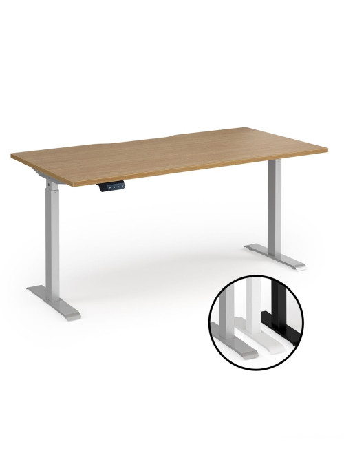 Sit Stand Desk Oak Elev8 Contract Height Adjustable Desk 1600mm EVC-1600-S-O