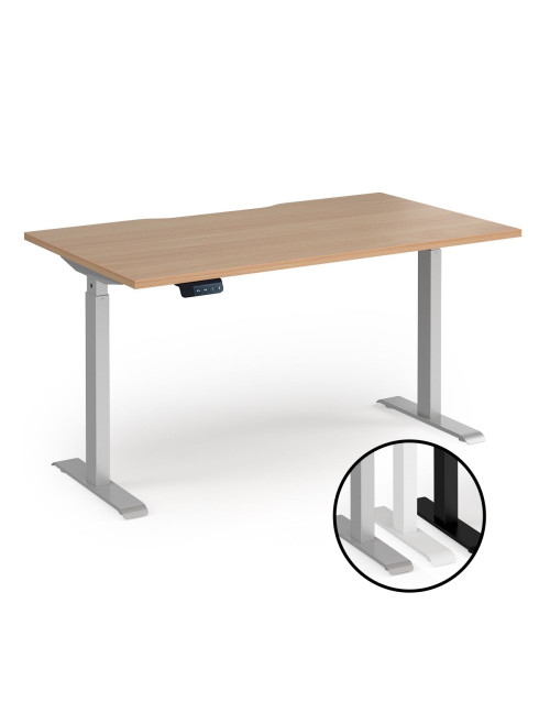Sit Stand Desk Beech Elev8 Contract Height Adjustable Desk 1400mm EVC-1400-S-B