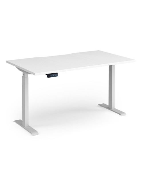 Sit Stand Desk White Elev8 Contract Height Adjustable Desk 1400mm EVC-1400-S-WH - enlarged view
