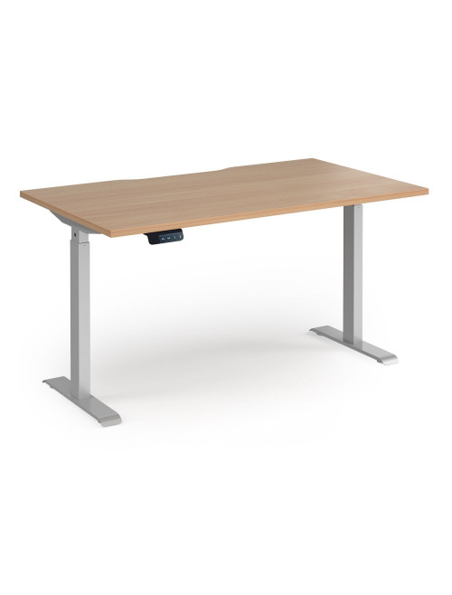 Sit Stand Desk Beech Elev8 Contract Height Adjustable Desk 1400mm EVC-1400-S-B - enlarged view