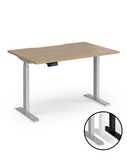 Sit Stand Desk Kendal Oak Elev8 Contract Height Adjustable Desk 1200mm EVC-1200-S-KO