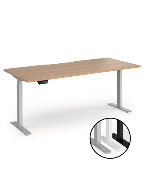 Sit Stand Desk Beech Elev8 Contract Height Adjustable Desk 1800mm EVC-1800-S-B