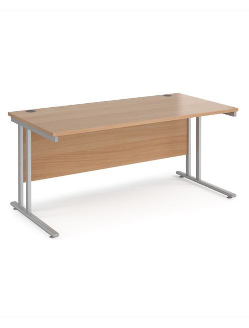 Beech Office Desk 1600mm Maestro and 3 Drawer Storage Pedestal Bundle SBS316B by Dams - enlarged view