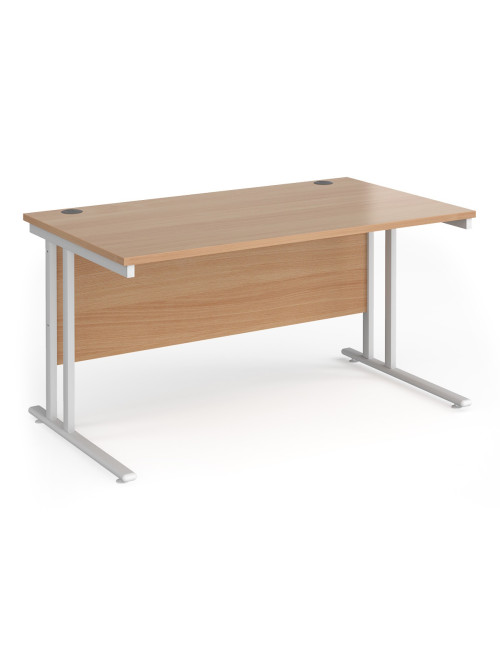 Beech Office Desk 1400mm Maestro and 3 Drawer Storage Pedestal Bundle SBS314B by Dams - enlarged view